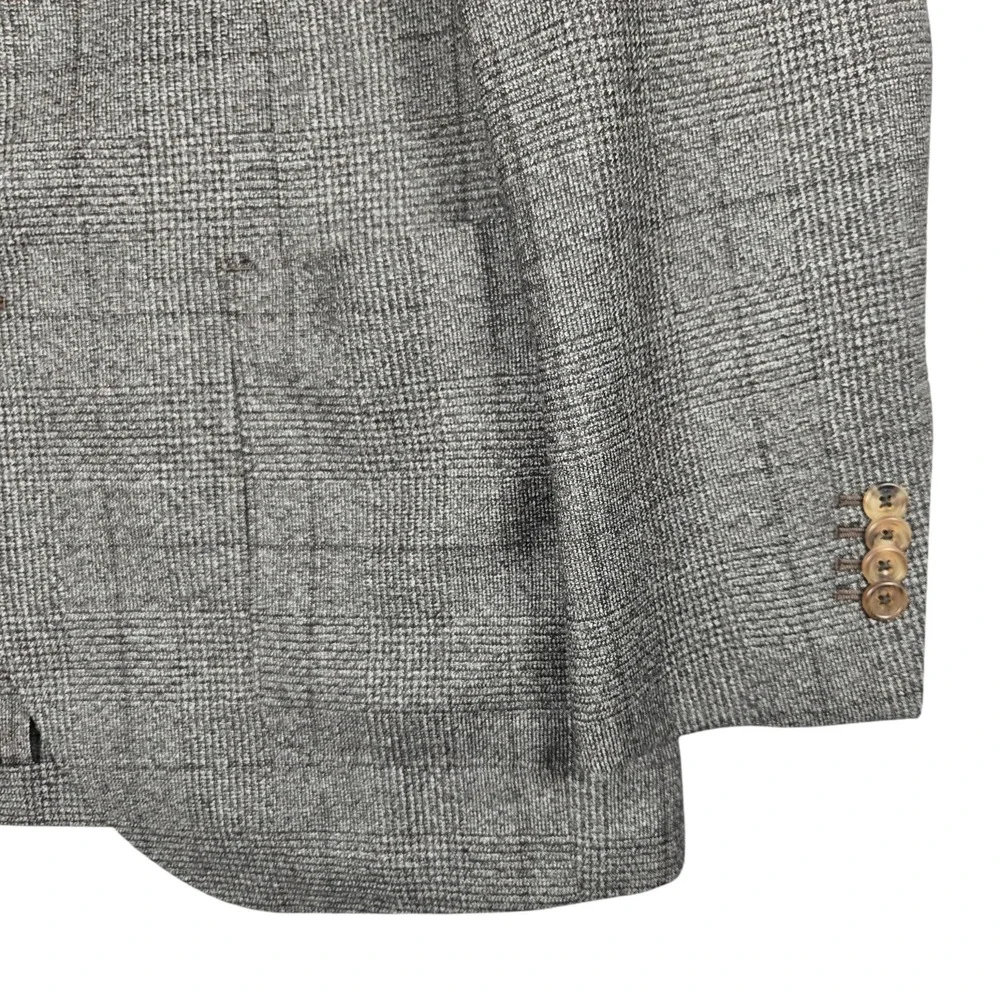 Proper Cloth Sport Coat Mens 42R Gray Glen Check Wool Marlane Extra Fine Merino